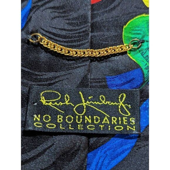 Rush Limbaugh No Boundaries Men's Bright Colors Leaf Pattern Silk Tie - Picture 2 of 4